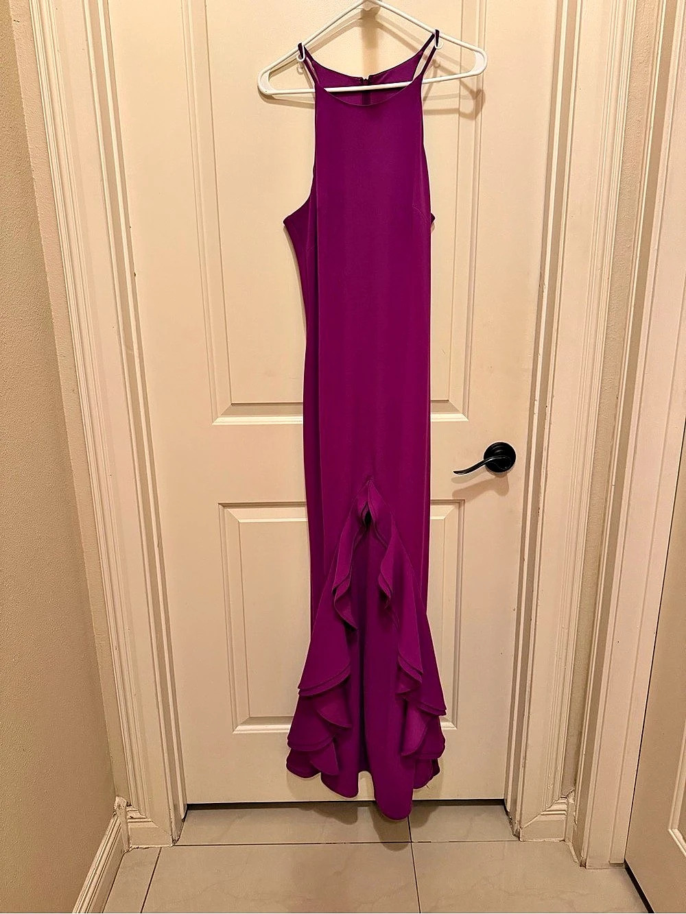 Badgley Mischka Purple Maxi Dress Size 8 Like New